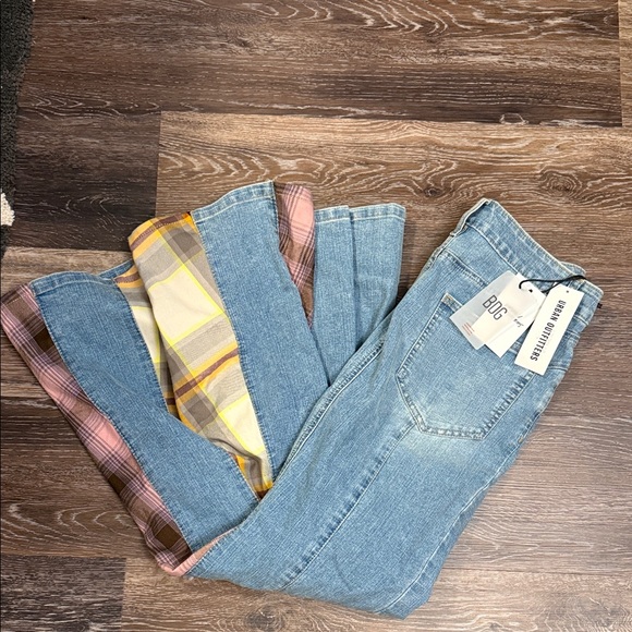 NWT BDG Light Blue Denim Skirt with Plaid Lining - Picture 3 of 6